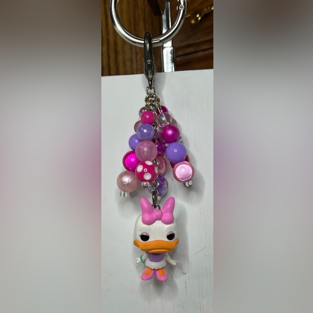 Disney Daisy Duck Beaded Bag Charm/Keychain